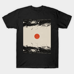 Red moon Minimal landscape 6 T-Shirt